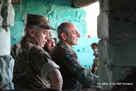 President of Artsakh visits several sections of borderline