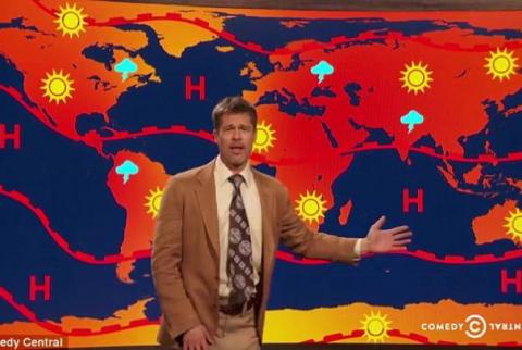 Брэд Питт в роли метеоролога с улыбкой предрек конец света