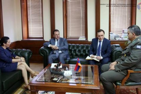 Armenian defense minister awards “Military Cooperation” Medal to Greek military attaché 