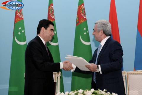 التوقيع على سلسة من الوثائق الهادفة إلى تعميق التعاون في عدة مجالات بين أرمينيا وتركمانستان بيريفان