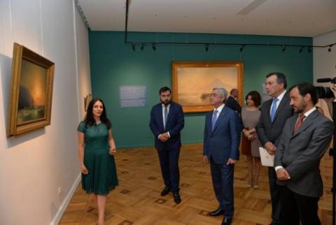 President Sargsyan attends Aivazovsky exhibition in National Gallery 