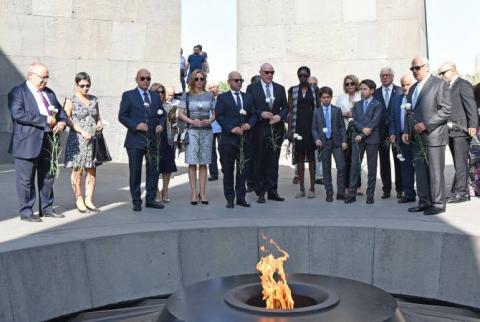 ‘The Promise’ director Terry George and co-producer Eric Esrailian visit Armenian Genocide  Memorial