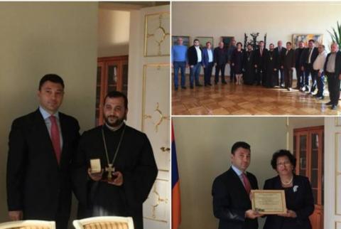 Sharmazanov visits Saint Catherine Armenian Church of Saint Petersburg