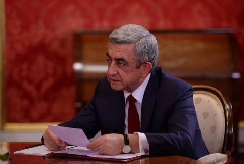 President Sargsyan congratulates Russian counterpart Putin on birthday 