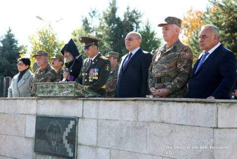 President of Artsakh participates in solemn event marking 25th anniversary of 8th separate motorized brigade named after Sparapet Vazgen Sargsyan