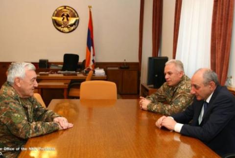 Artsakh President receives chief military inspector of Armenia’s President