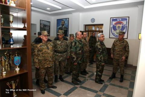 Presidents of Armenia and Artsakh visit military units