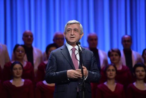  ՀՀ Նախագահը ներկա է գտնվել Հայաստանի ազգային ակադեմիական երգչախմբի 80-ամյակին նվիրված համերգին