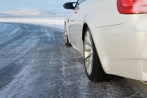 Black ice formed on some roads of Armenia