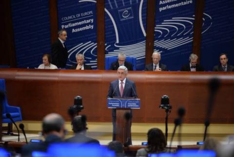 Armenia ready to contribute to success of Council of Europe: President Sargsyan’s speech at PACE