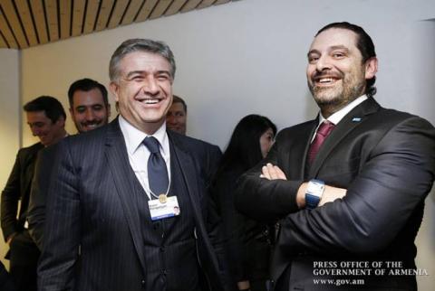Карен Карапетян и Саад Харири обсудили перспективы расширения экономических связей