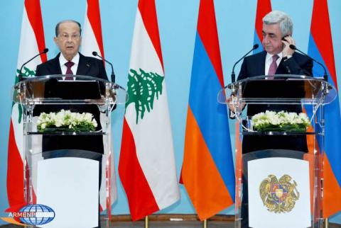 Armenia, Lebanon presidents concur on need to find peaceful solution for Middle East crises 