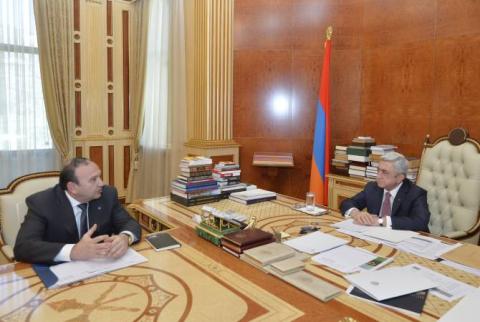 Լևոն Մկրտչյանը ՀՀ Նախագահին զեկուցել է ոլորտում առկա խնդիրների և 2018 թվականի ծրագրերի մասին