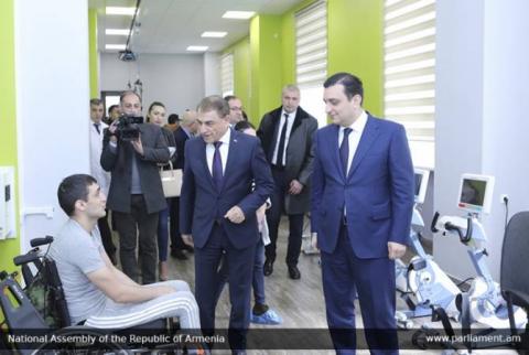 Parliament Speaker Babloyan visits Rehabilitation Center for Fatherland Defender