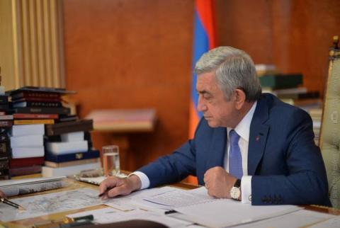 President Sargsyan signs laws adopted by Parliament