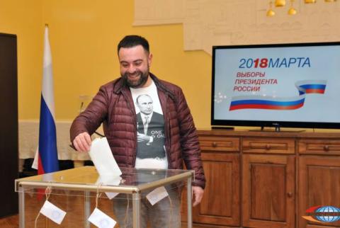 90.5% of Russian citizens vote in favor of Vladimir Putin at polling station opened in Yerevan