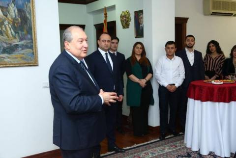 President-elect Armen Sarkissian meets Kazakh-Armenian community representatives in Astana