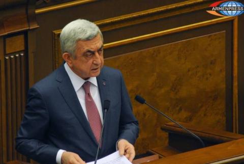 ‘I have the support of parliamentary majority and I’m ready to serve it for ultimate goal of our country’s dynamic development’ – Serzh Sargsyan