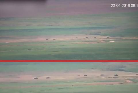 Artsakh military releases new footage showing heavy Azerbaijani manpower, equipment mobilization in line of contact 