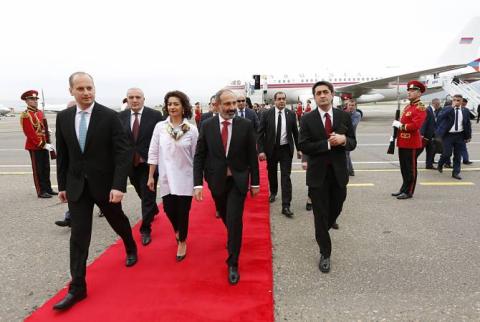 Prime Minister Nikol Pashinyan arrives in Tbilisi, Georgia 