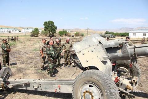 President Bako Sahakyan visits some sections of Artsakh-Azerbaijan borderline