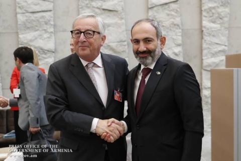 Nikol Pashinyan, Jean-Claude Juncker discuss process and prospects of Armenia-EU ties in Brussels