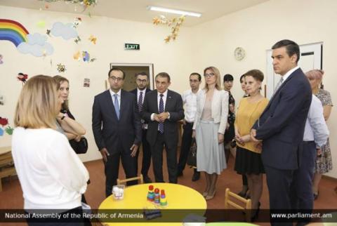 Speaker of Parliament, Ombudsman and Ministers visit Yerevan’s N92 inclusive kindergarten