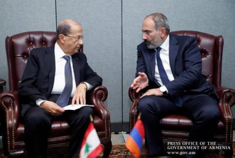 Nikol Pashinyan et Michel Aoun ont discuté des questions liées à la poursuite du développement des relations arméno-libanaises