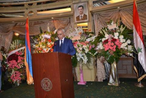 استقبال دبلوماسي رسمي مخصص للاحتفال بالذكرى ال27 لإعادة استقلال أرمينيا في دمشق- بتنظيم السفارة الأرمينية وبحضور مسؤلين وممثلين عن الجالية الأرمنية بسوريا-