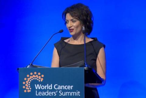 Armenian PM’s spouse delivers speech at World Cancer Leaders’ Summit