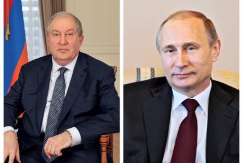 Armen Sarkissian a félicité  Vladimir Poutine à l’occasion de son anniversaire