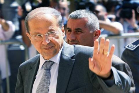 Lebanese president arrives in Yerevan, Armenia