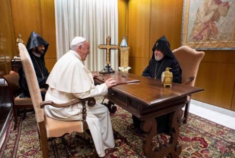 Catholicos of All Armenians, Pope Francis meet in Vatican