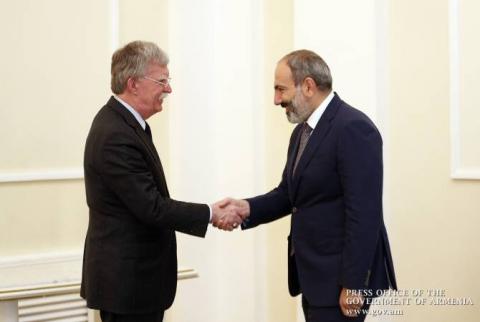 Acting PM Pashinyan receives Trump’s national security advisor John Bolton