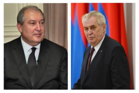 Le Président Armen Sarkissian a présenté un message de félicitations au Président tchèque Miloš Zeman 