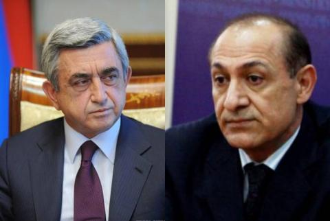 Ex-president Serzh Sargsyan offers condolences to Yuri Vardanyan’s family 