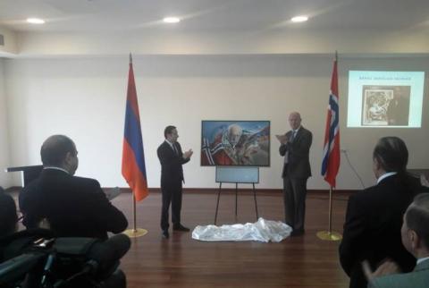 Մխիթար Հայրապետյանը Նորվեգիայի պատվավոր հյուպատոսին հանձնեց Ֆրիտյոֆ Նանսենի դիմանկարը