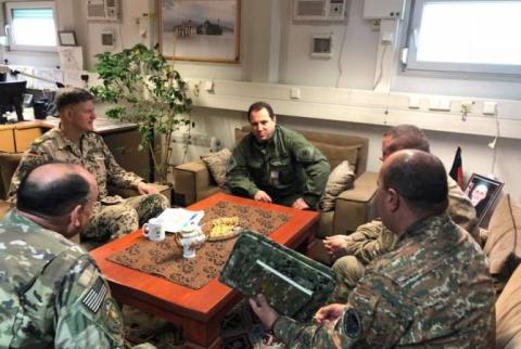 Acting defense minister gets acquainted with service conditions of Armenian peacekeepers in Afghanistan’s Camp Marmal military base