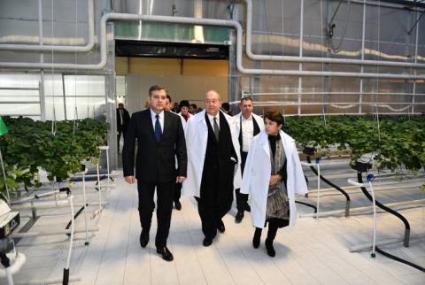 Visite d’Armen Sarkissian à la société «Green food» 