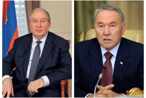 Le Président Armen Sarkissian a adressé un message de félicitations au Président du Kazakhstan Noursoultan Nazarbaïev 