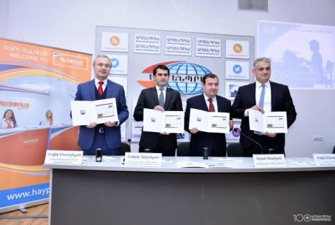 Состоялась церемония  гашения марки, посвященной 100-летию ИА Арменпресс, указом Президента  Арцаха ИА Арменпресс награждено  Медалью Благодарности