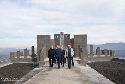 President of Artsakh visits sports-cultural center construction site under development in Stepanakert