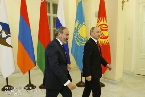 Pashinyan to attend ceremony of transferring EAEU chairmanship to Armenia in Moscow