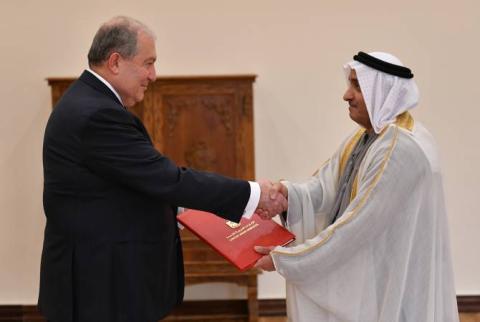 سفير الإمارات العربية المتحدة الجديد بأرمينيا محمد عيسى الزعابي يسلّم أوراق اعتماده لرئيس الجمهورية أرمين سركيسيان