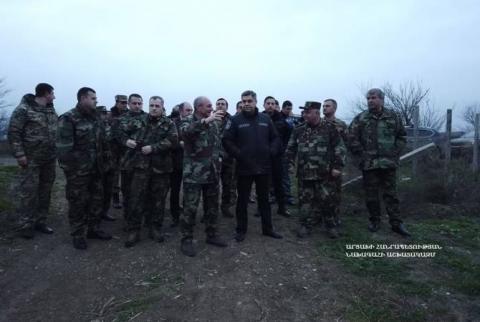 President of Artsakh, NSS Director of Armenia visit southern section of Artsakh-Azerbaijan borderline