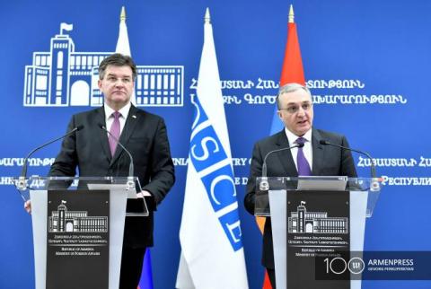 Conférence de presse conjointe du ministre arménien des Affaires étrangères et le Président en exercice de l'OSCE