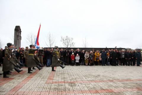 Президенты Армении и Арцаха в селе Магавуз приняли участие в церемонии открытия мемориального комплекса в честь погибших воинов-освободителей