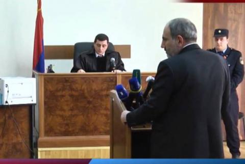 Никол Пашинян дает показания в суде по делу об инциденте в ходе предвыборной кампании парламентских выборов 2017 г.