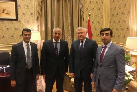 L'Ambassadeur de la République d'Arménie et le Président de la Commission du Parlement égyptien ont souligné l'importance d'une coopération étroite entre les groupes d'amitié