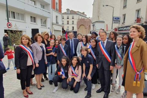 افتتاح ساحة في كليشي، فرنسا مخصصة لذكرى ضحايا الإبادة الأرمنية- السفارة الأرمينية في فرنسا-